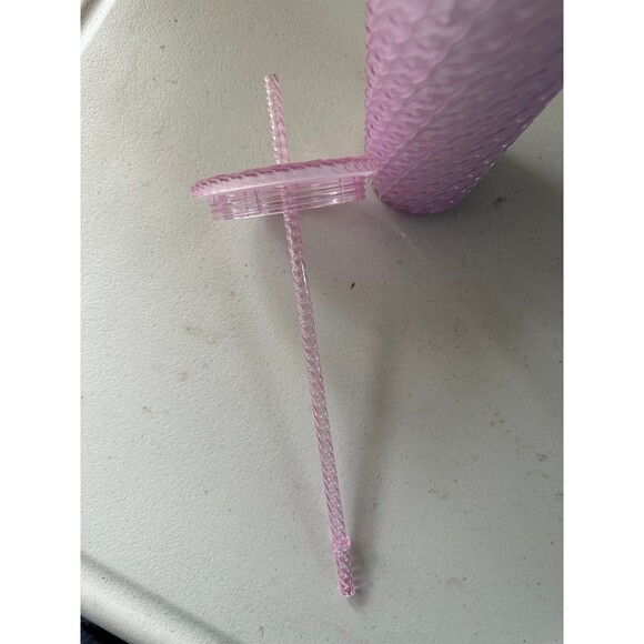 2024 Starbucks Light Pink Chain Link Doubled Wall Cold Cup Venti Tumbler 24oz - Picture 6 of 6